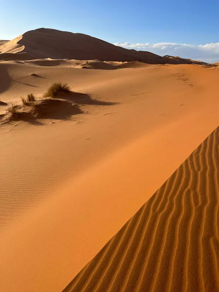 Merzouga Erg Chebbi Dunes Morocco Africa Panoramic View Dunes Sahara — Fotografia de Stock