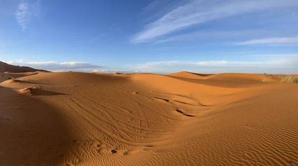 Merzouga Erg Chebbi Dunes Morocco Africa Panoramic View Dunes Sahara — Stockfoto