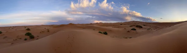 Merzouga Erg Chebbi Dunes Morocco Africa Panoramic View Dunes Sahara — Stock fotografie