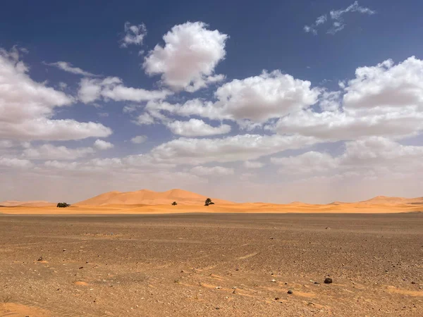 Merzouga Erg Chebbi Dunes Morocco Africa Panoramic Road Sahara Desert — Fotografia de Stock