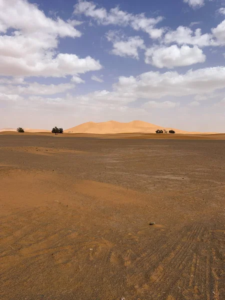Merzouga Erg Chebbi Dunes Morocco Africa Panoramic Road Sahara Desert — 스톡 사진