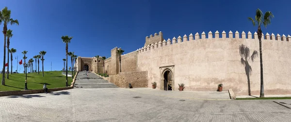 모로코 아프리카 라바트 Udayas의 오래된 Kasbah의 파노라마 성채는 Bou Regreg — 스톡 사진