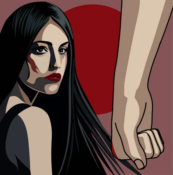 Suistimal Dayak Cinsel Şiddet Kadınlara Saldırı Kadınlara Karşı Şiddet Tehlike — Stok Vektör