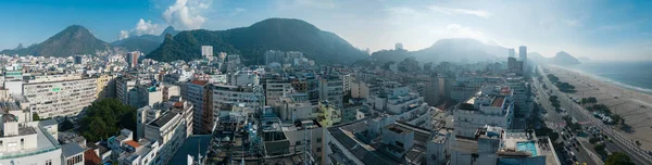 Dia Com Neblina Que Envolve Cidade Vista Aérea Rio Janeiro — Fotografia de Stock