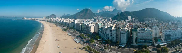 Vista Aérea Rio Janeiro Praia Copacabana Vistas Praias Arranha Céus — Fotografia de Stock