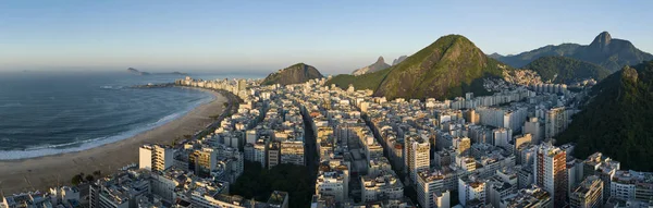 Luftaufnahme Von Rio Janeiro Copacabana Strand Ansichten Wolkenkratzer Strände Und — Stockfoto