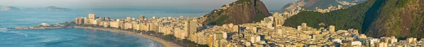 Stad Gehuld Waas Van Dageraad Luchtfoto Van Rio Janeiro Copacabana — Stockfoto