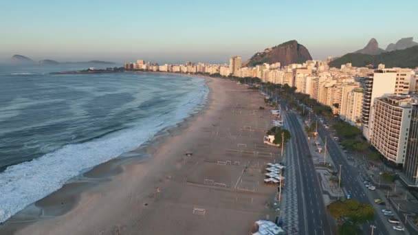 Día Con Neblina Que Envuelve Ciudad Vista Aérea Río Janeiro — Vídeo de stock