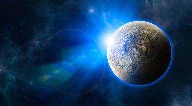 Keşfedilmemiş galaksilerin gezegenleri ve dış gezegenleri. Bilim kurgu. Keşfedilecek yeni dünyalar. Nebula ve galaksilerin kolonileşmesi ve keşfi. 3d oluşturma