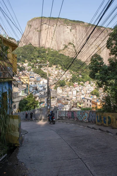 Brasil Montanhas Horizonte Rocinha Famosa Favela Região Sul Rio Janeiro — Fotografia de Stock