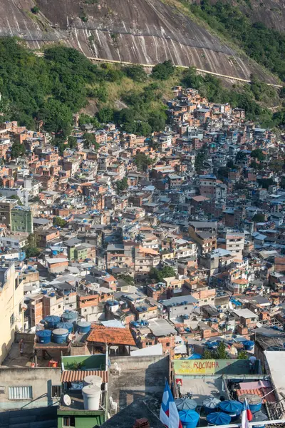 Brasil Skyline Visão Detalhada Rocinha Famosa Favela Região Sul Rio — Fotografia de Stock