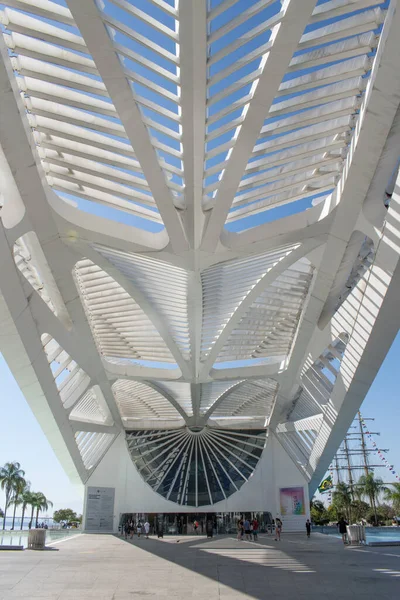巴西里约热内卢 2007年7月6日 2023 未来博物馆的细节 该博物馆由西班牙新未来主义建筑师圣地亚哥 卡拉特拉瓦设计 建在毛亚码头海滨 — 图库照片