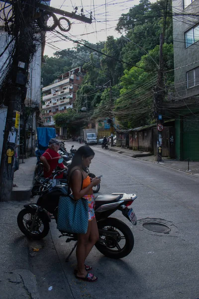 브라질 2023 Rocinha의 거리에서 자네이로의 지역에서 유명한 Favela Gavea 사이의 — 스톡 사진
