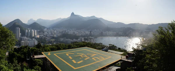 Rio Janeiro Brasil 2023 Panorâmica Montanha Pão Açúcar Com Pouso — Fotografia de Stock