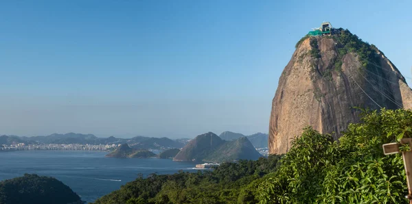 Rio Janeiro Brasil 2023 Pão Açúcar Montanha Teleférico Com Vista — Fotografia de Stock