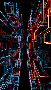 Neon etkisi, çizgiler ve geometrik şekiller, mikroçipler, devreler. Elektronik, matematiksel fonksiyonlar. Bilgisayar işlemcileri. Anakartlar. Yeni teknolojiler ve işlemci hızları. 3d oluşturma