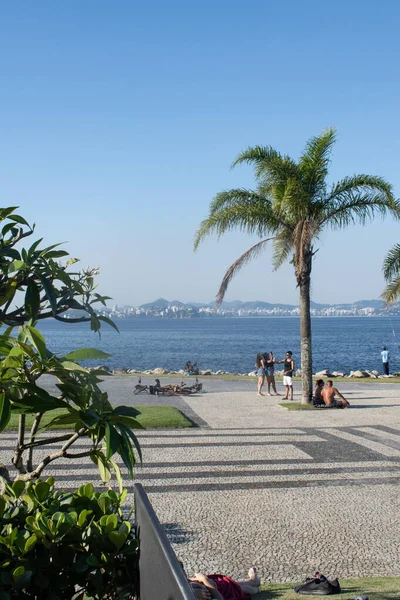 Rio Janeiro Brasilien 2023 Människor Som Kopplar Flamengo Park Aterro — Stockfoto
