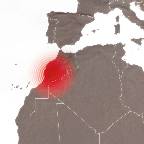 Σεισμός Χάρτη Στο Μαρόκο Atlas Βουνό Κούνημα Στοιχεία Αυτής Της — Φωτογραφία Αρχείου