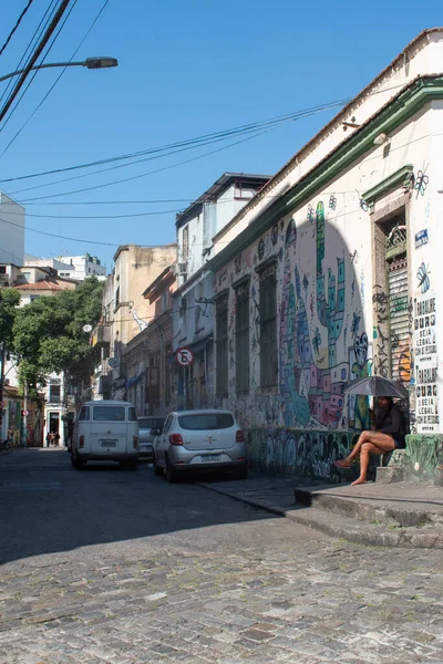 Rio Janeiro Brasil 2023 Uma Menina Com Guarda Chuva Para — Fotografia de Stock