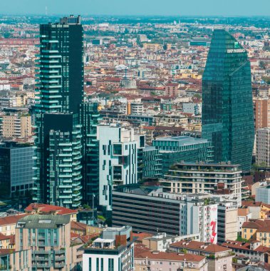 Elmas kule, BNP Paribas, ve Solaria Tower, Milan, Porta Nuova yerleşim yeri, gökdelen, İtalya, 04-11-2024. Milano iş bölgesi