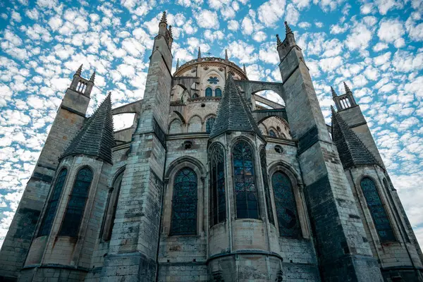 stock image Architectural details of the Bourges Cathedral is dedicated to Saint Stephen. The cathedral is one of the masterpieces of Gothic architecture in France. Historical monument