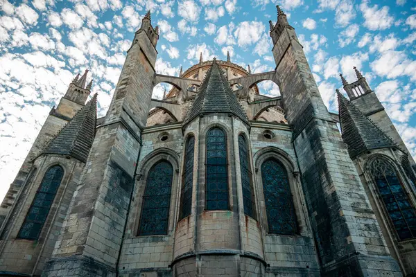 stock image Architectural details of the Bourges Cathedral is dedicated to Saint Stephen. The cathedral is one of the masterpieces of Gothic architecture in France. Historical monument