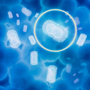 Maymun Çiçeği 'nin mikroskop görüntüsü, virüsün enfeksiyonundan kaynaklanan bir hastalık. Mpoksu hastalarının diğer semptomlarla birlikte sık sık kızarıklıkları olur. 3d oluşturma 