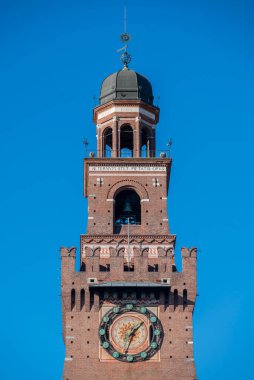 Castello Sforzesco (Sforza 'nın Kalesi) İtalya' nın kuzeyindeki Milano 'da bulunan ortaçağ kalesinin ayrıntıları. 01-12-2025. 15. yüzyılda Milan Dükü Francesco Sforza tarafından inşa edilmiştir.