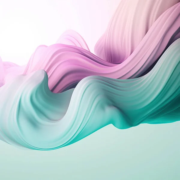 Abstract pastel colors 3d background. Abstract three-dimensional background in soft pastel colors. 3d wave banner