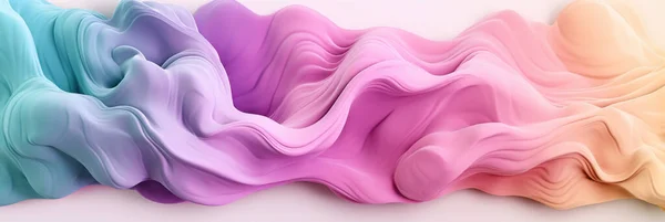 Abstract pastel colors 3d background. Abstract three-dimensional background in soft pastel colors. 3d wave banner