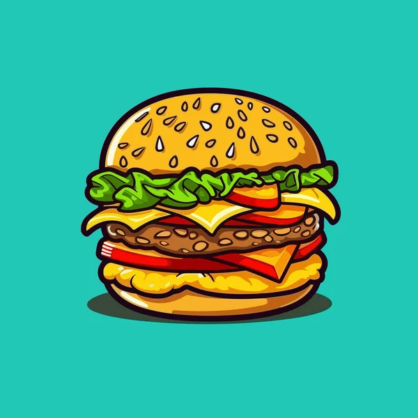 stock vector Hamburger. Burger hand-drawn illustration. Vector doodle style cartoon illustration