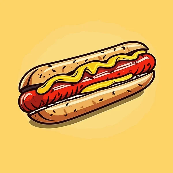 Hot Dog Illustration Dessinée Main Par Hotdog Illustration Vectorielle Dessin — Image vectorielle