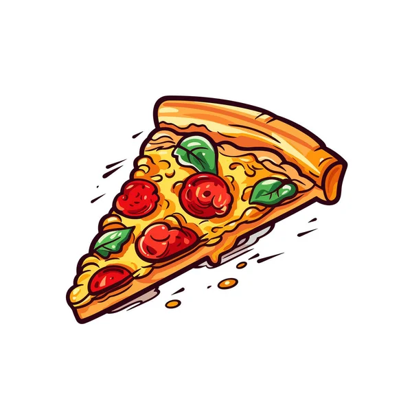 Pizza Italiana Pizza Ilustración Dibujada Mano Vector Doodle Estilo Ilustración — Vector de stock