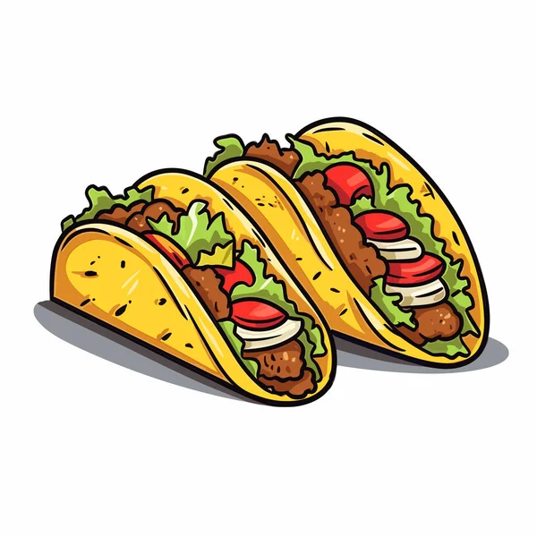 stock vector Mexican taco. Tacos hand-drawn illustration. Vector doodle style cartoon illustration