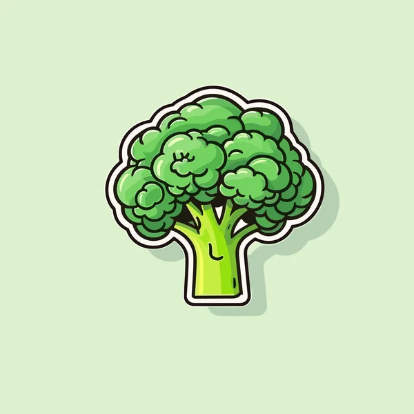 Brokoli Brokoli Elle Çizilmiş Illüstrasyon Vektör Karalama Stili Çizgi Film — Stok Vektör