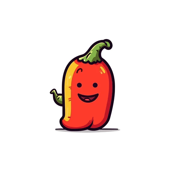 Pieprz Chili Chili Pepper Ręcznie Rysowane Ilustracji Wektor Doodle Styl — Wektor stockowy