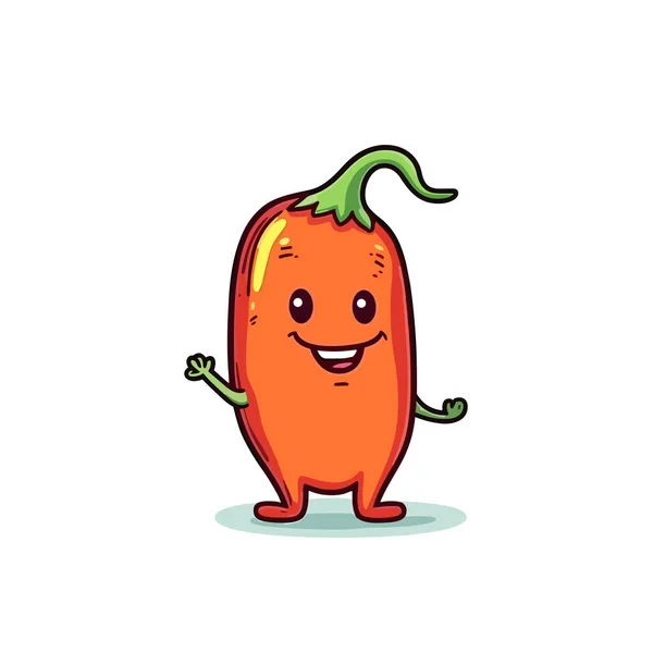 Pieprz Chili Chili Pepper Ręcznie Rysowane Ilustracji Wektor Doodle Styl — Wektor stockowy