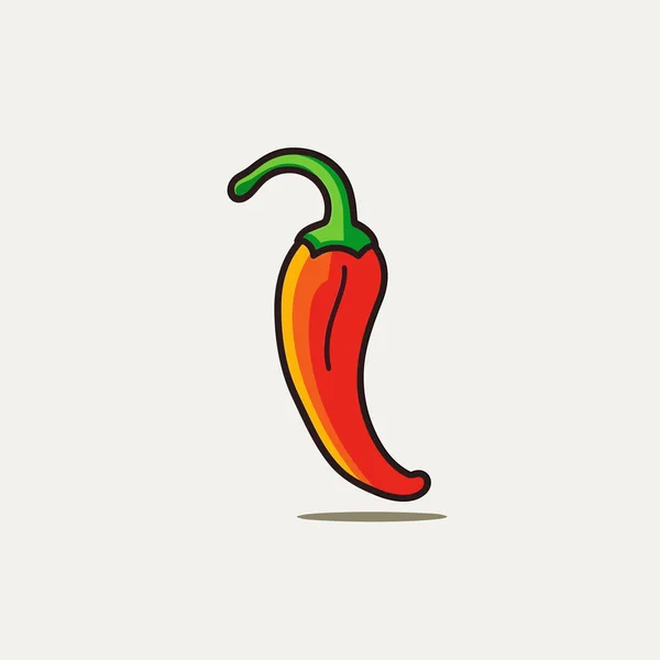 Pimenta Chili Pimenta Ilustração Desenhada Mão Vector Doodle Estilo Desenho — Vetor de Stock