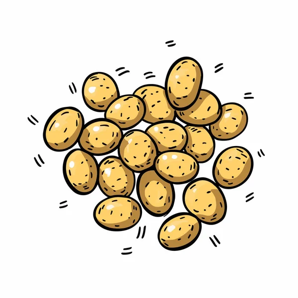 Kartoffeln Kartoffel Handgezeichnete Illustration Zeichentrickfilm Vector Doodle Stil — Stockvektor