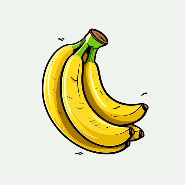 Banana Plátano Ilustración Dibujada Mano Vector Doodle Estilo Ilustración Dibujos — Vector de stock