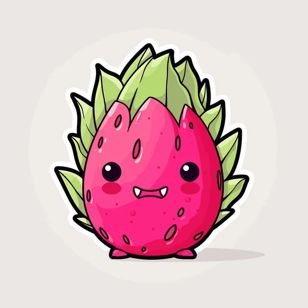 Fruit Dragon Illustration Dessinée Main Illustration Vectorielle Dessin Animé Style — Image vectorielle