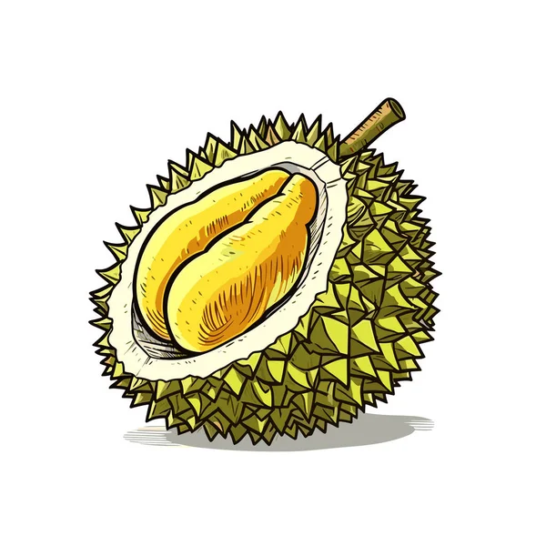 Durian Durian Hand Drawn Illustration Vector Doodle Style Cartoon Illustration — Stock Vector