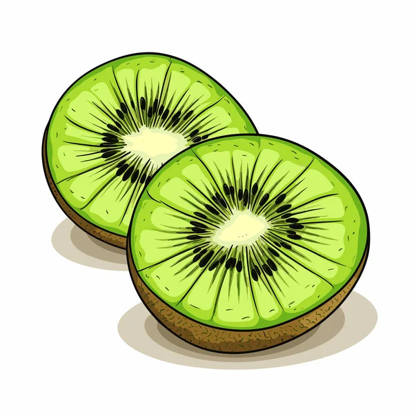 Kiwi Illustration Dessinée Main Par Kiwi Illustration Vectorielle Dessin Animé — Image vectorielle