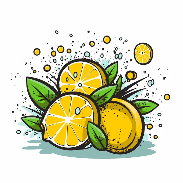 Lemon Illustrazione Disegnata Mano Limone Illustrazione Del Fumetto Stile Doodle — Vettoriale Stock