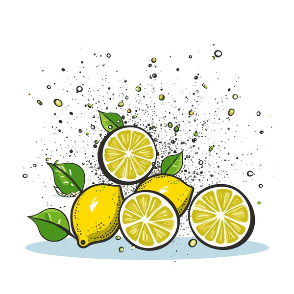 Citron Citron Handritad Illustration Vektor Klotter Stil Tecknad Illustration — Stock vektor
