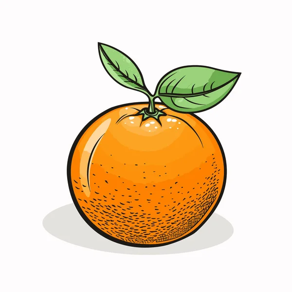 Πορτοκαλί Πορτοκαλί Ζωγραφισμένο Στο Χέρι Εικονογράφηση Στυλ Διανυσματικών Σκίτσων — Διανυσματικό Αρχείο