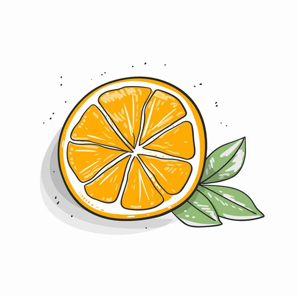 Apelsin Orange Handritad Illustration Vektor Klotter Stil Tecknad Illustration — Stock vektor