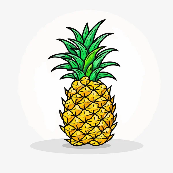 Ananas Ilustracja Ręcznie Narysowanego Ananasa Wektor Doodle Styl Kreskówki Ilustracja — Wektor stockowy