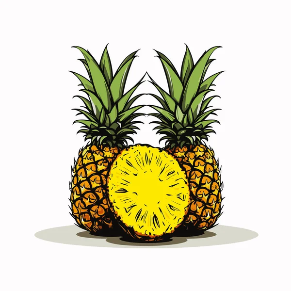 Ananas Illustration Ananas Dessinée Main Illustration Vectorielle Dessin Animé Style — Image vectorielle