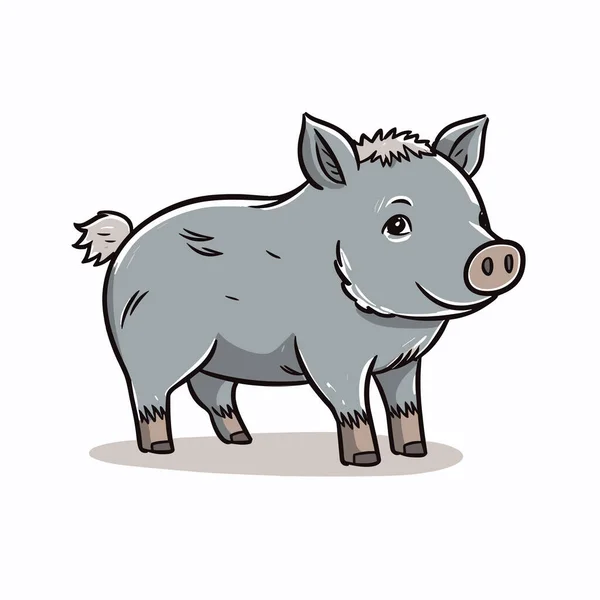 Wildschweine Wildschweine Handgezeichnet Zeichentrickfilm Vector Doodle Stil — Stockvektor